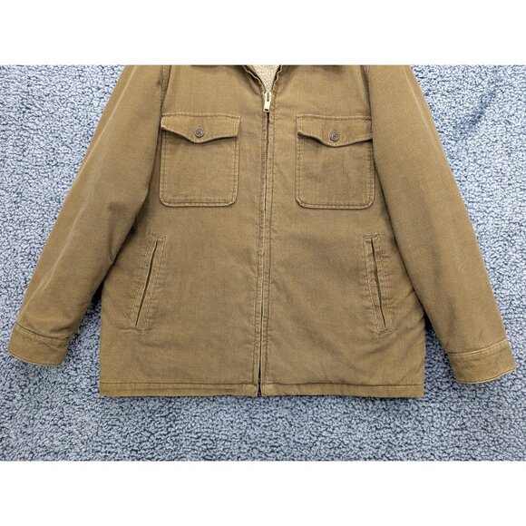 Y2K GAP Sherpa Lined Corduroy Jacket Mens XL Full Zip Trucker Classic 90s Brown - Picture 5 of 14